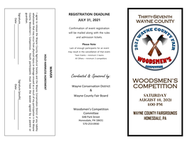 Woodsmen's Competition Registration Form