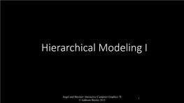 Hierarchical Modeling I