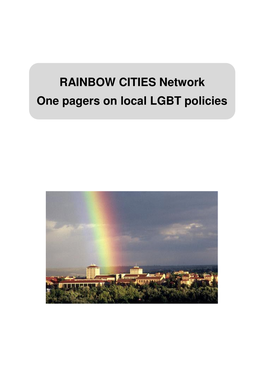RAINBOW CITIES Network One Pagers on Local LGBT Policies