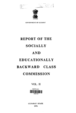 Report of the Socially and Educationally Backward Class Commission