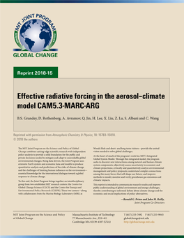 Effective Radiative Forcing in the Aerosol–Climate Model CAM5.3-MARC-ARG