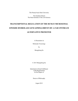 Transcriptional Regulation of the Human Microsomal