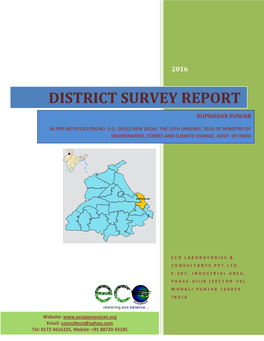 District Survey Report Rupnagar Punjab