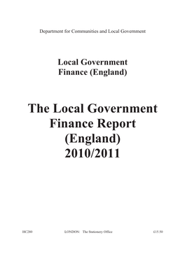 The Local Government Finance Report (England)
