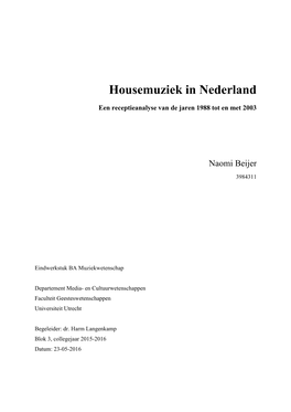 Housemuziek in Nederland