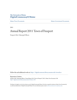 Annual Report 2011 Town of Freeport Freeport (Me.)