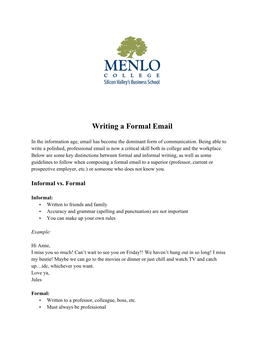 Writing a Formal Email