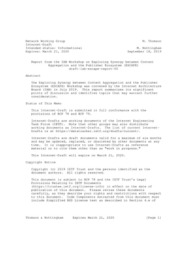 Network Working Group M. Thomson Internet-Draft Intended Status: Informational M