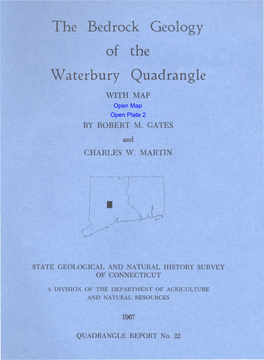 The Bedrock Geology of the Waterbury Quadrangle With