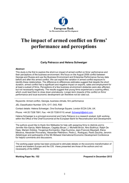 The Impact of Armed Conflict on Firms' Performance and Perceptions