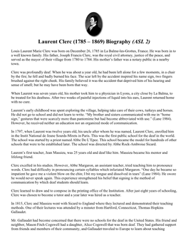 Laurent Clerc (1785 – 1869) Biography (ASL 2)