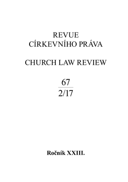 Revue Církevního Práva Church Law Review