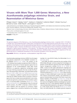 Viruses with More Than 1,000 Genes: Mamavirus, a New Acanthamoeba Polyphaga Mimivirus Strain, and Reannotation of Mimivirus Genes