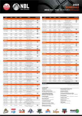 2019 SCHEDULE @NZNBL #NZNBL Watch LIVE on NZNBL.Basketball