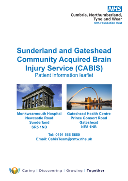 Sunderland and Gateshead Community Acquired Brain Injury Service (CABIS) Patient Information Leafet