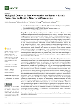 Biological Control of Pest Non-Marine Molluscs: a Paciﬁc Perspective on Risks to Non-Target Organisms