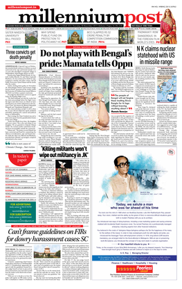 Do Not Play with Bengal's Pride: Mamata Tells Oppn