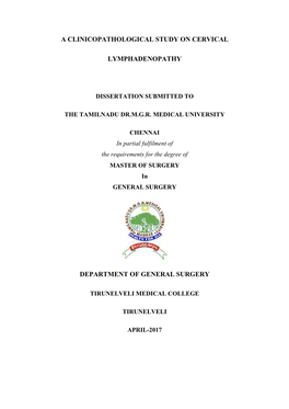 A Clinicopathological Study on Cervical