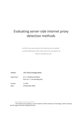 Evaluating Server-Side Internet Proxy Detection Methods