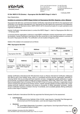 RSPO Notification