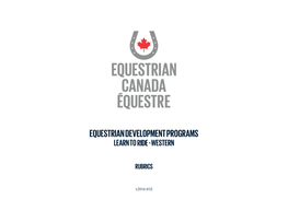 Western Rider Rubrics 1-4 & Intermediate Rider Program Rubrics