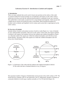 Page - 1 Laboratory Exercise #1 - Introduction to Latitude and Longitude