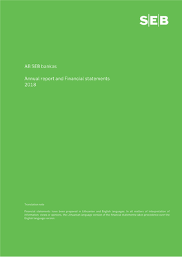 AB SEB Bankas Annual Report and Financial Statements 2018