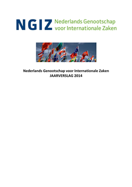 Nederlands Genootschap Voor Internationale Zaken JAARVERSLAG 2014