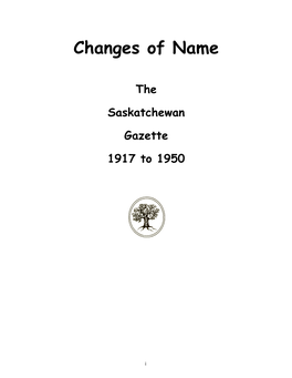 Changes of Name