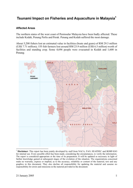 Tsunami Impact on Fisheries and Aquaculture in Malaysia1