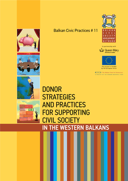 Donor Strategies and Practices for Supporting Civil Society in the Western Balkans