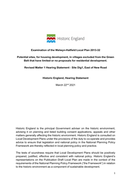 1048907 Historic England Matter 1 (Dig1) REVISED Statement