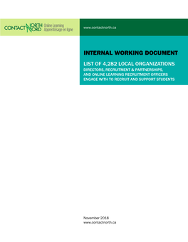 Internal Working Document