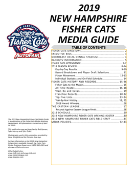 Fisher Cats 2019 Media Guide April 29.Indd