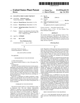 (12) United States Plant Patent (10) Patent No.: US PP26,652 P3 Beeson (45) Date of Patent: Apr