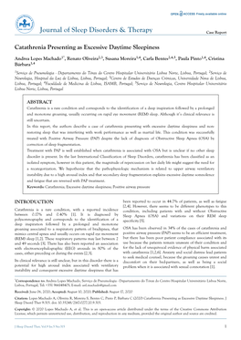 Catathrenia Presenting As Excessive Daytime Sleepiness