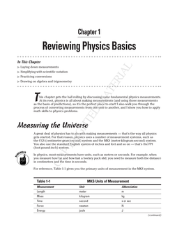 Reviewing Physics Basics