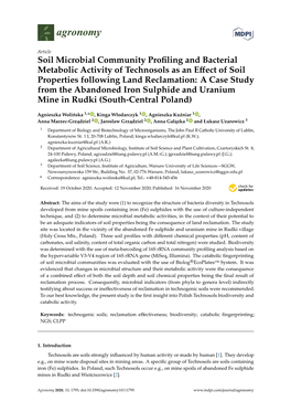 Soil Microbial Community Profiling and Bacterial Metabolic