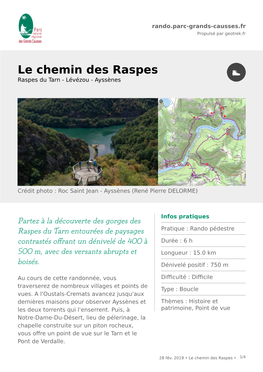 Le Chemin Des Raspes Raspes Du Tarn - Lévézou - Ayssènes