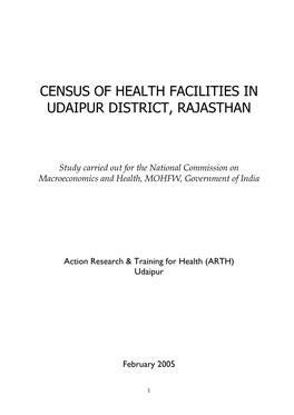 Census of Health Facilities in Udaipur District, Rajasthan