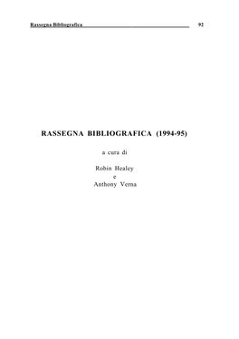 Rassegna Bibliografica (1994-95)
