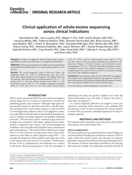 Clinical Application of Whole-Exome Sequencing Across Clinical Indications