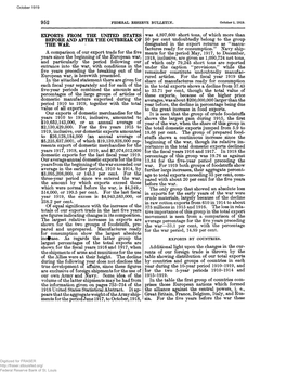 Exports from the United States Before and After the Outbreak of The