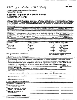 Nomination Form, As Well As Text for Sections 7 and 8, Including a Complete Inventory for the Eastern Sector