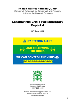 Coronavirus Crisis Parliamentary Report 4