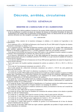 JOURNAL OFFICIEL DE LA RÉPUBLIQUE FRANÇAISE Texte 21 Sur 115