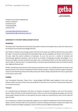 Auckland Council Governing Body and Howick Local Board Auckland Council Private Bag 92300 Auckland 1142 Consultation@Aucklandco