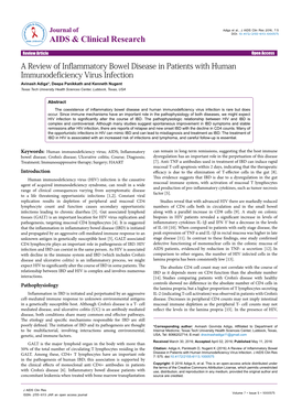 A Review of Inflammatory Bowel Disease in Patients with Human Immunodeficiency Virus Infection