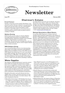 February 2004 Chairman’S Column E-Mail Contact Pay 50P (Which Is Passed to the Landlord)