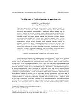 The Aftermath of Political Scandals: a Meta-Analysis